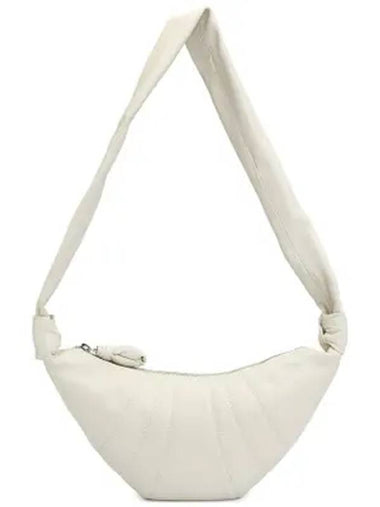 Soft Grained Leather Small Croissant Crossbody Bag Chalk - LEMAIRE - BALAAN 1