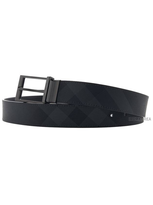 Plaid Motif Leather Belt Grey - BURBERRY - BALAAN 3