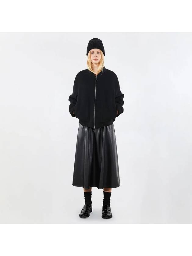 Fake leather long flare skirt black 0061 - VOYONN - BALAAN 4