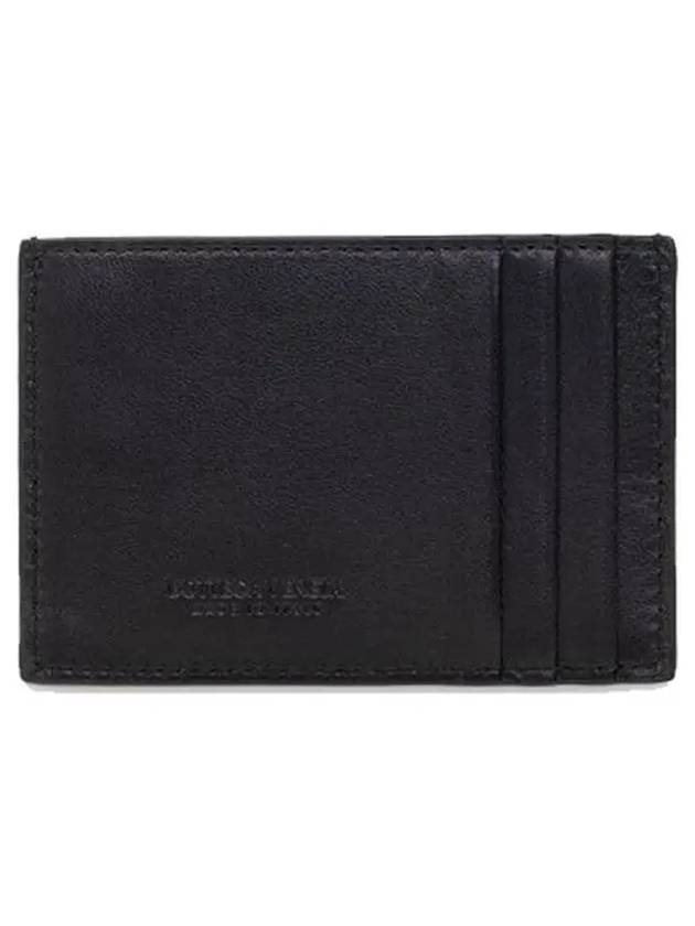 Intrecciato Lambskin Calfskin Card Wallet Black - BOTTEGA VENETA - BALAAN 3