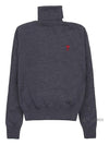 Heart Logo Wool Turtleneck Grey - AMI - BALAAN 11