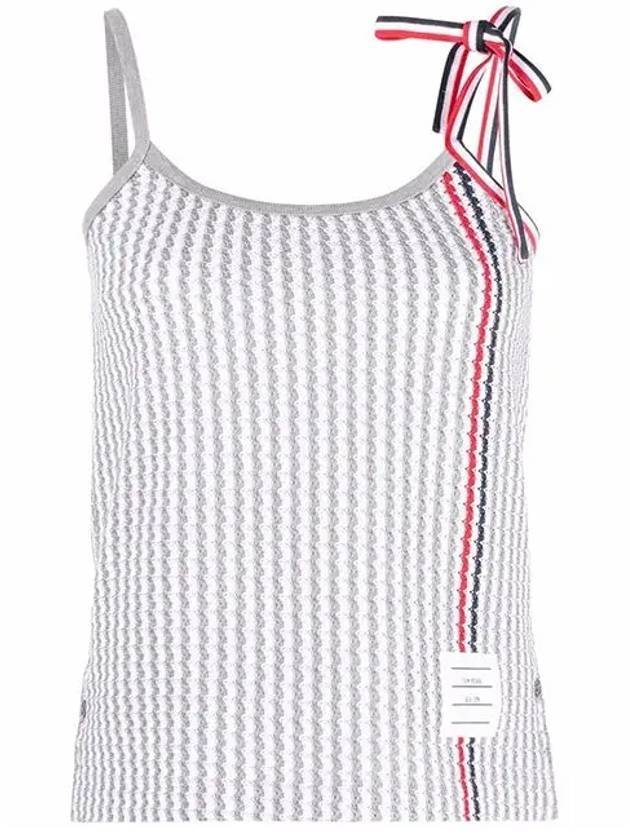 University Striped Cotton Tweed Sleeveless Grey - THOM BROWNE - BALAAN 1