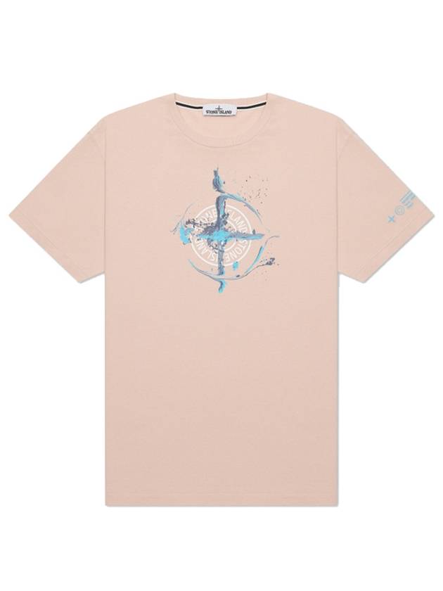 Marble One Logo Print Short Sleeve T-Shirt Pink - STONE ISLAND - BALAAN 2