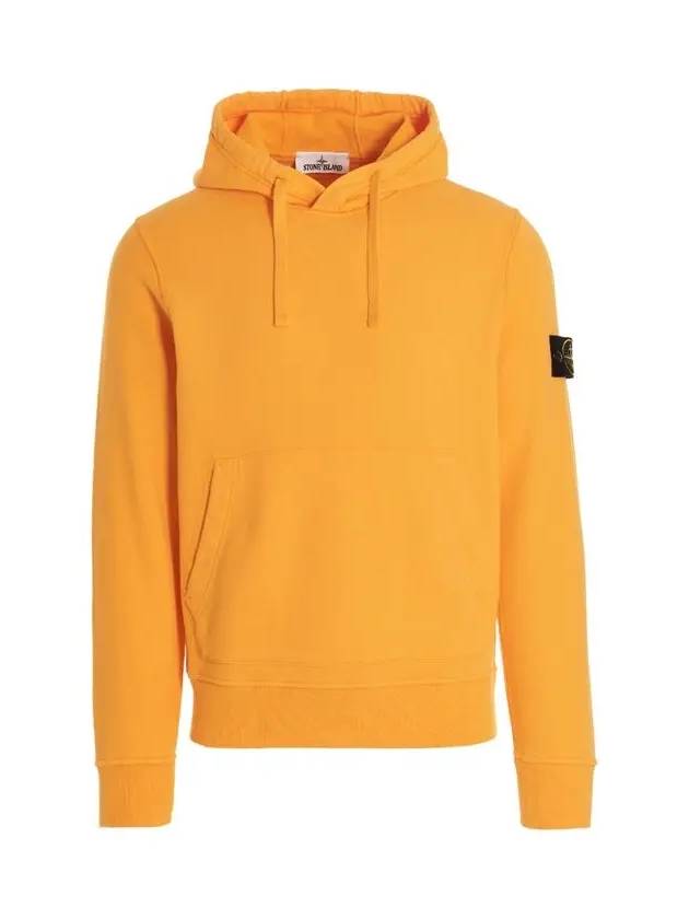 Wappen Patch Cotton Fleece Hoodie Yellow - STONE ISLAND - BALAAN 3