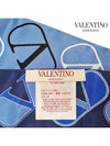 V logo silk bandeau scarf blue 5W2E6017 KBS CG6 - VALENTINO - BALAAN 5