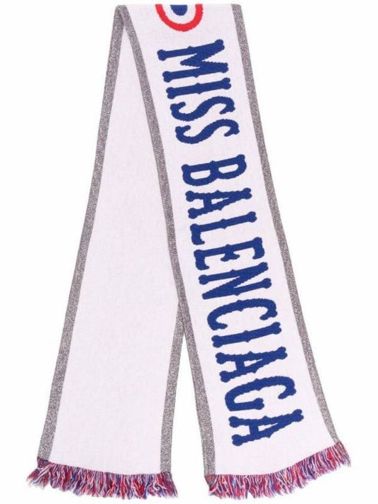 jacquard logo wool scarf - BALENCIAGA - BALAAN.