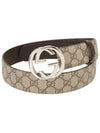 Interlocking G Buckle Leather Belt Beige Ebony - GUCCI - BALAAN 2