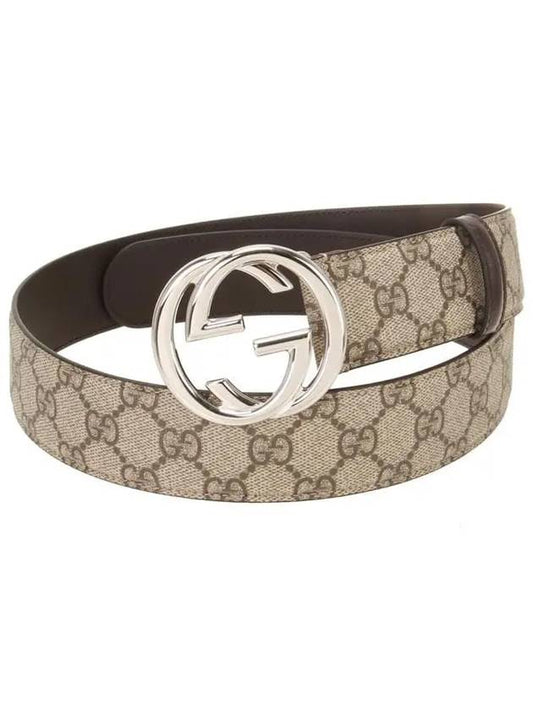 Interlocking G Buckle Leather Belt Beige Ebony - GUCCI - BALAAN 2