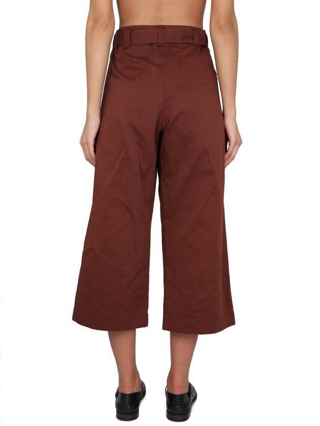 Belted Pocket Crop Pants  Brown - LEMAIRE - BALAAN 5