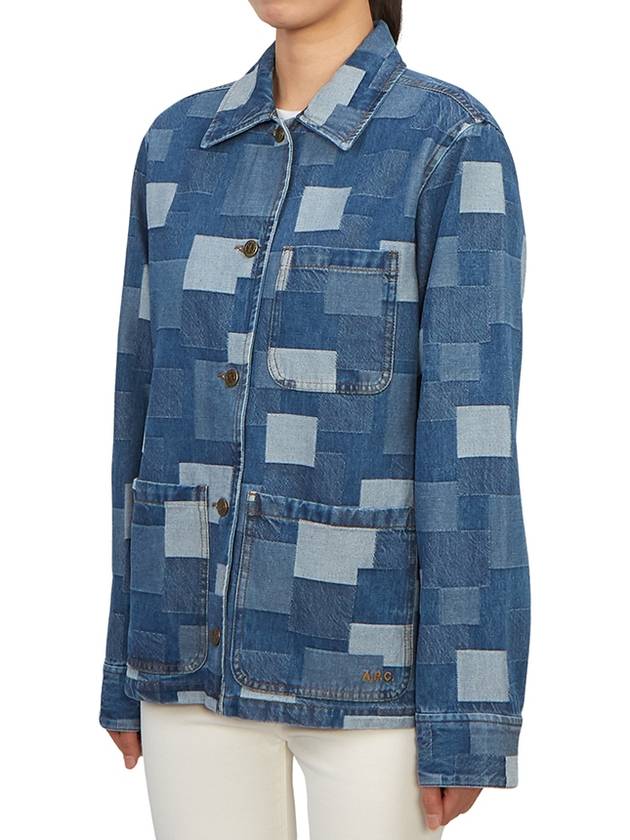 Silva Logo Patchwork Denim Jacket Blue - A.P.C. - BALAAN 6