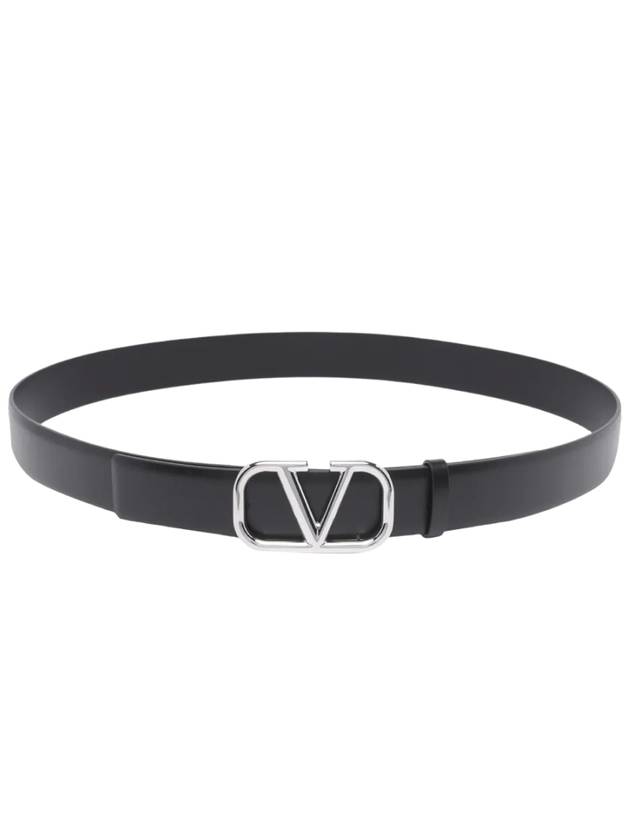 Buckle Leather Belt Black - VALENTINO - BALAAN 2