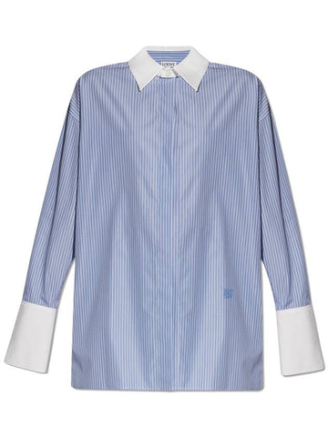 Loewe Cotton Shirt, Women's, Blue - LOEWE - BALAAN 1