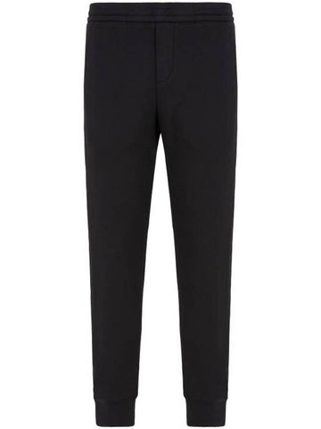 cotton track pants black - EMPORIO ARMANI - BALAAN 1