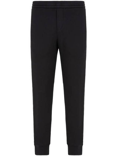 cotton track pants black - EMPORIO ARMANI - BALAAN 1