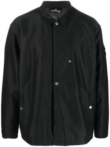 Shadow Project Wappen Patch Jacket Black - STONE ISLAND - BALAAN.