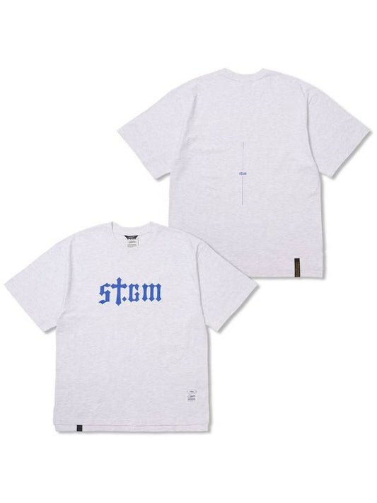 STGM Logo Oversized Short Sleeves T Shirts White melange - STIGMA - BALAAN 1