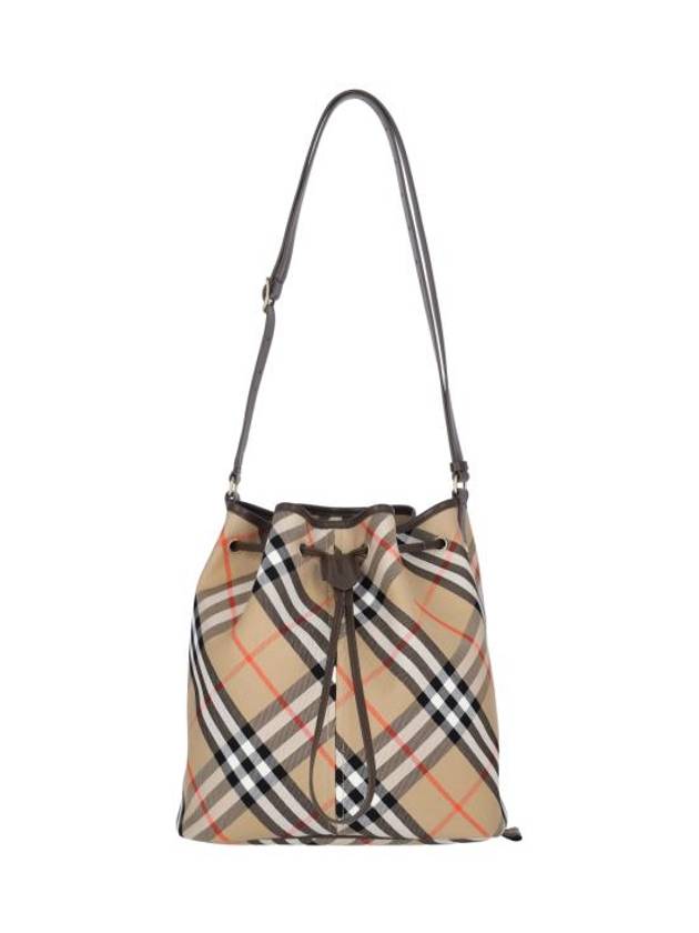 Check Cotton Bucket Bag Beige - BURBERRY - BALAAN 1