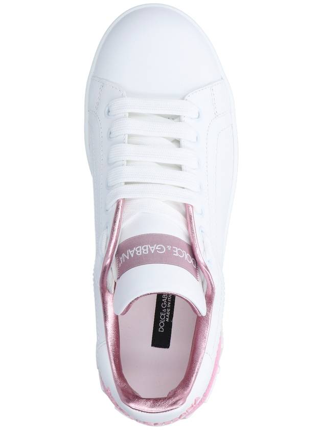 Portofino low-top sneakers white pink - DOLCE&GABBANA - BALAAN 6