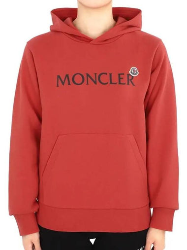 Kids lettering logo wappen hood sweatshirt dark red 8G00008 899PS 365 12 14A adult wearable - MONCLER - BALAAN 1