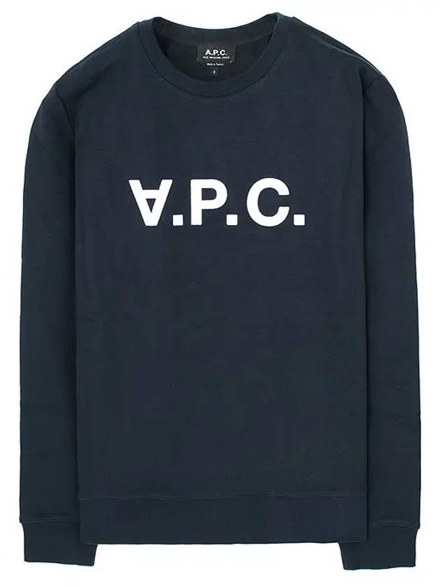 Men's VPC Logo Print Crew Neck Sweatshirt Navy - A.P.C. - BALAAN 2