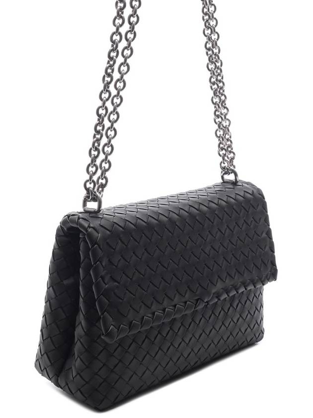 Intrecciato Olympia Shoulder Bag Black - BOTTEGA VENETA - BALAAN 4