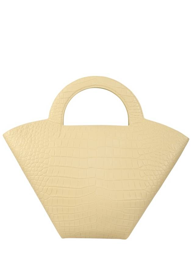 Stone Crocodile Embossed Basket Tote Bag Sand - BOTTEGA VENETA - BALAAN 6