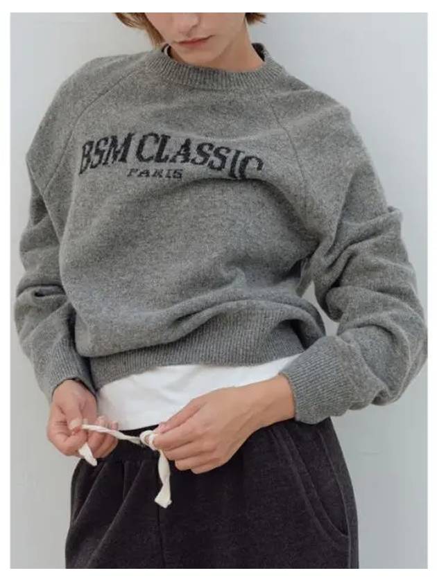 BSM CLASSIC KNIT PULLOVER MELANGE GRAY - BENSIMON - BALAAN 1