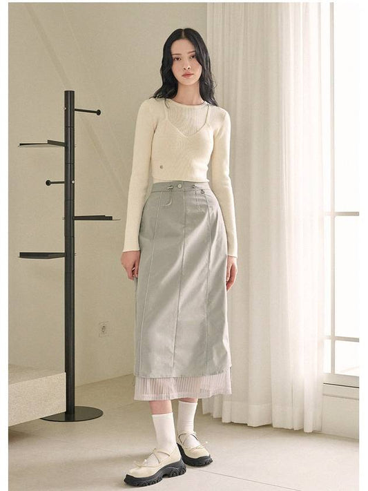 Chris piping shirring long skirt - MICANE - BALAAN 2