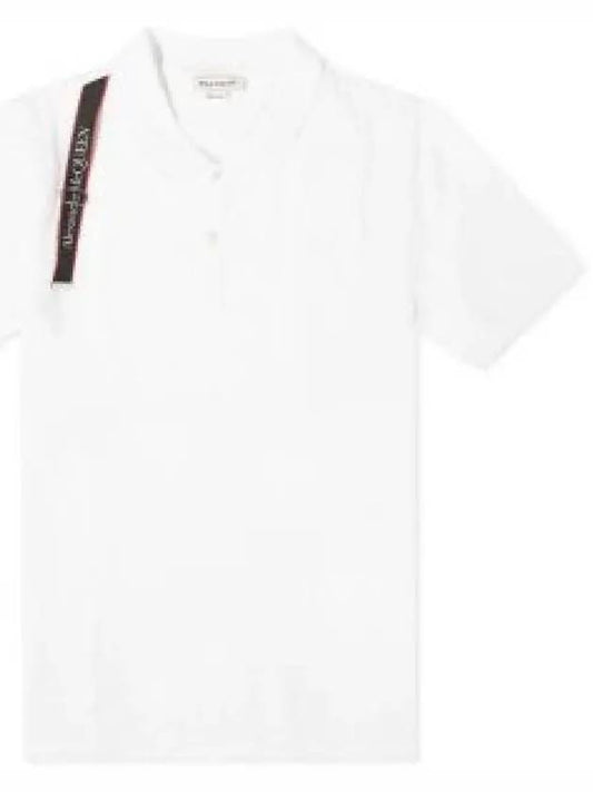 Men's Logo Harness Strap Polo Shirt White - ALEXANDER MCQUEEN - BALAAN 2