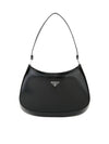 Triangular Logo Cleo Brushed Leather Shoulder Bag Black - PRADA - BALAAN 2