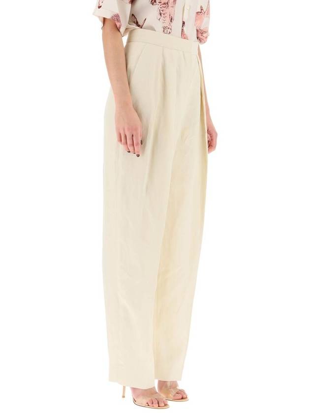 Women's Pleated Wide Pants Buttermilk - STELLA MCCARTNEY - BALAAN 4