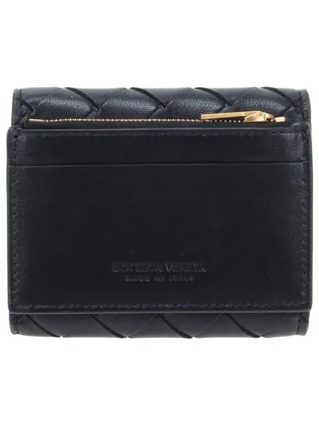 Intrecciato Trifold Half Wallet Black - BOTTEGA VENETA - BALAAN 4