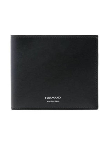 Logo Detail Classic Half Wallet Black - SALVATORE FERRAGAMO - BALAAN 1