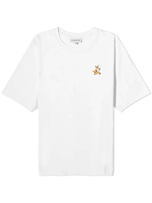Speedy Fox Patch Comfort Short Sleeve T Shirt White - MAISON KITSUNE - BALAAN 1
