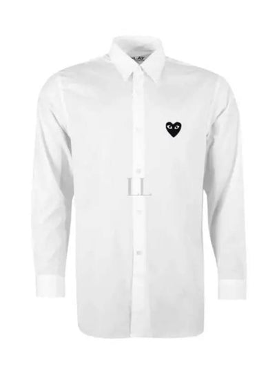 Play Black Heart Patch Long Sleeve Shirt White - COMME DES GARCONS - BALAAN 2