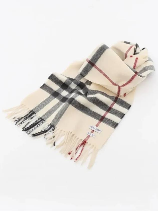 Check Cashmere Scarf Beige - BURBERRY - BALAAN 4