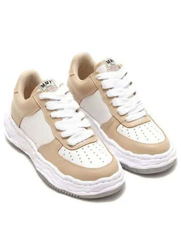 Wayne OG Sole Leather Low Top Sneakers Beige - MIHARA YASUHIRO - BALAAN 1