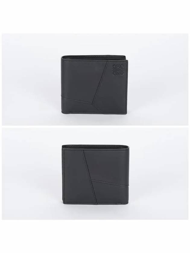 Men's Puzzle Bifold Classic Calfskin Half Wallet Black - LOEWE - BALAAN 3