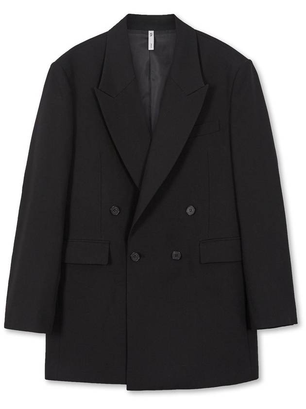 Libre Oversized Wool Blended Double Blazer BLACK - WEST GRAND BOULEVARD - BALAAN 1