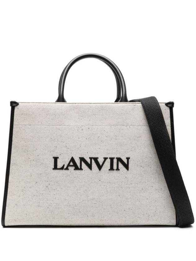 GB GRAY Melange gray cotton blend shopping bag LWBGTC00CAN1P24 0510 - LANVIN - BALAAN 2