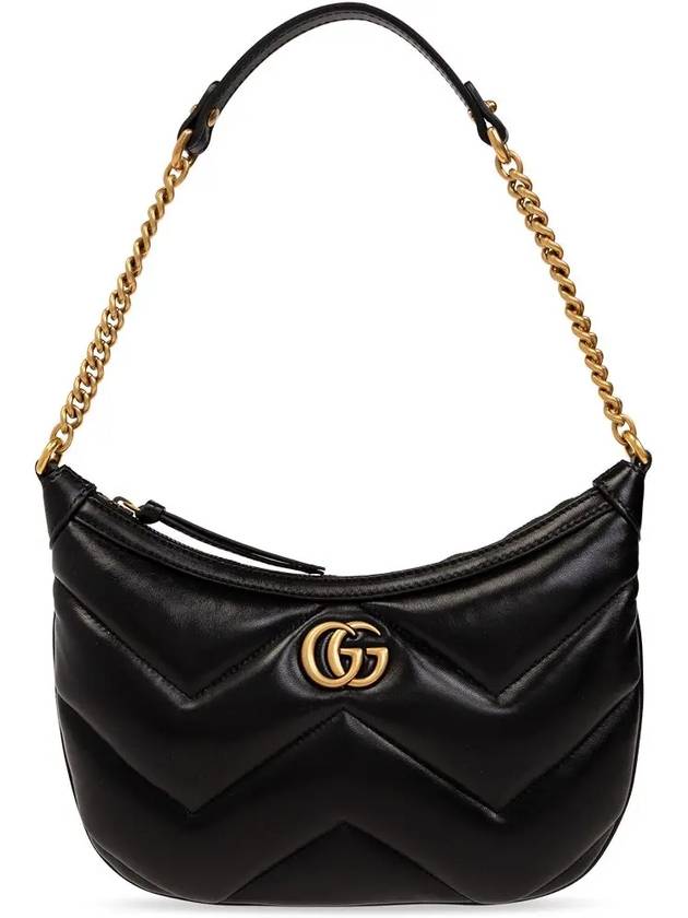 Marmont Small Leather Shoulder Bag Black - GUCCI - BALAAN 3