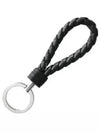 Intrecciato Leather Key Ring Black - BOTTEGA VENETA - BALAAN 2