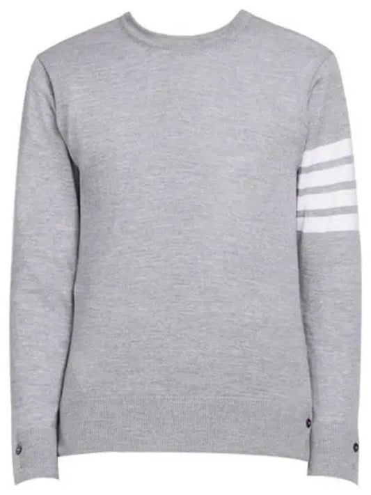 4 Bar Stripe Classic Wool Knit Top Light Grey - THOM BROWNE - BALAAN 2