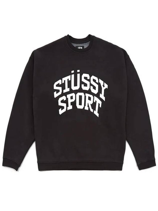 CRACKLE logo brushed sweatshirt 118537 WASHED BLACK - STUSSY - BALAAN 1