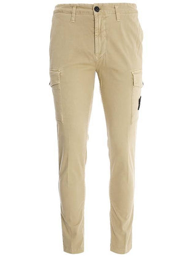 Wappen Patch Cargo Straight Pants Beige - STONE ISLAND - BALAAN 1