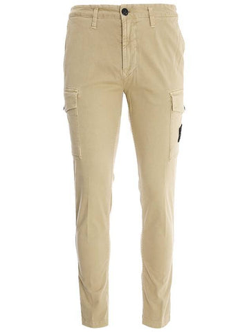 Wappen Patch Cargo Straight Pants Beige - STONE ISLAND - BALAAN 1