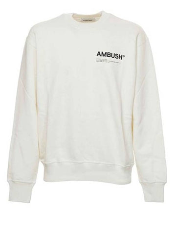 Men's Workshop Logo Print Sweatshirt White - AMBUSH - BALAAN 1