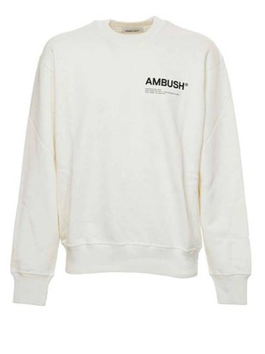 Men's Workshop Logo Print Sweatshirt White - AMBUSH - BALAAN 1