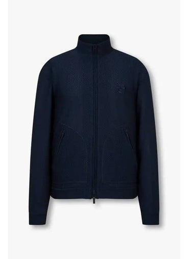 Men s Stretch Mesh Zip Up Jacket Navy - GIORGIO ARMANI - BALAAN 1