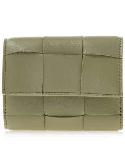 Intrecciato Tri-Fold Zip Half Wallet Khaki Green - BOTTEGA VENETA - BALAAN 2